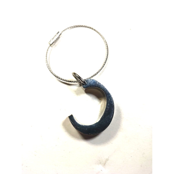 C Keychain Silver Tone Metal Industrial - Picture 4 of 6
